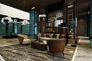 Ne mem-aliga marmora PVC/PET-filmo Roll